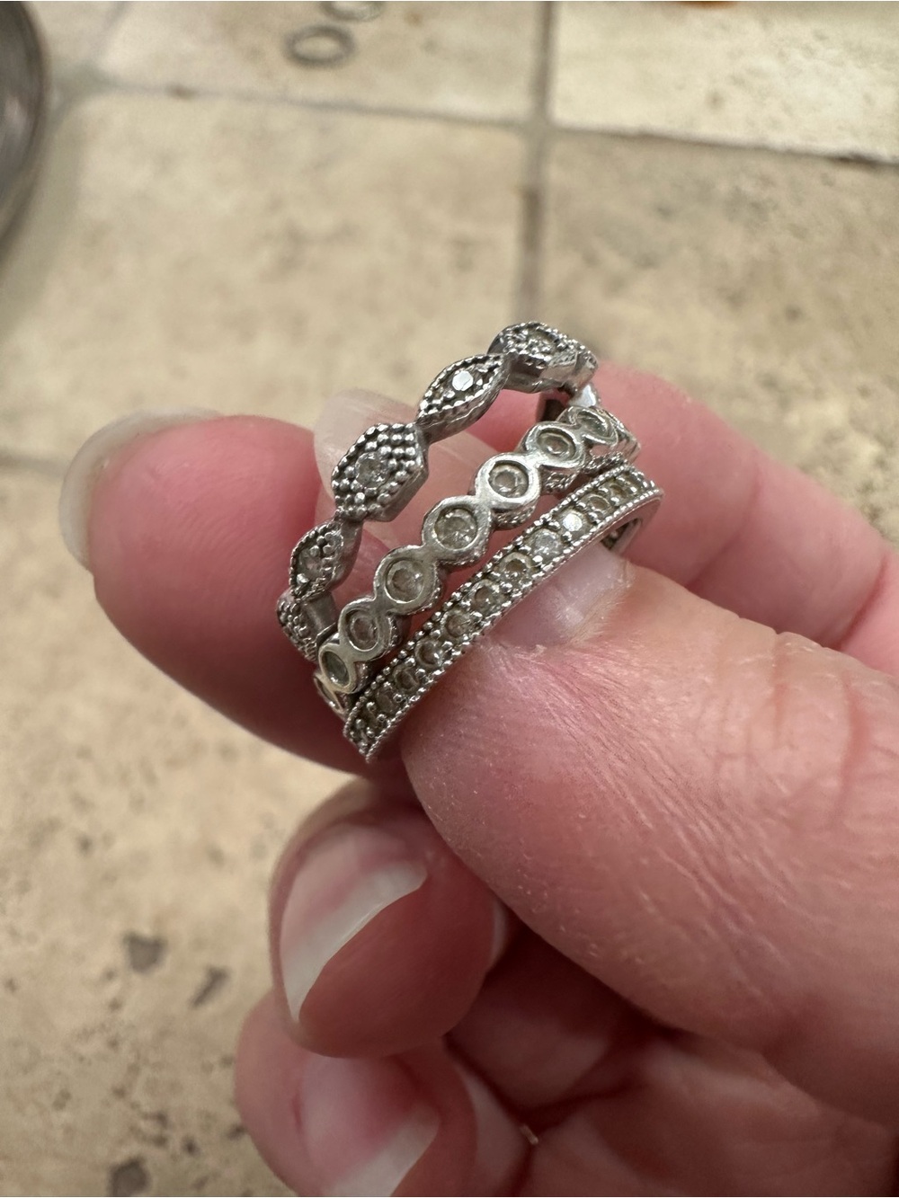 Sterling Silver Stackable Decorative Ring Set - Classic Silver Bands